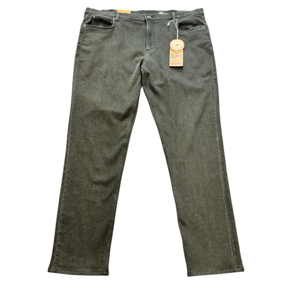 Faherty Jeans Size 40W 32L Slim Straight Stretch Terry 5 Pocket Fall Olive Denim